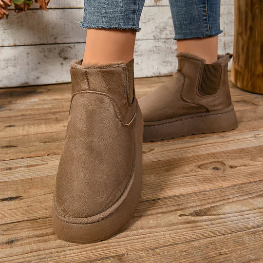 Winterstiefel | Knöchel | Schlupfstiefel | Kunstfell gefütterte Stiefel | Damenstiefel R&B