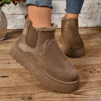 Winterstiefel | Knöchel | Schlupfstiefel | Kunstfell gefütterte Stiefel | Damenstiefel R&B