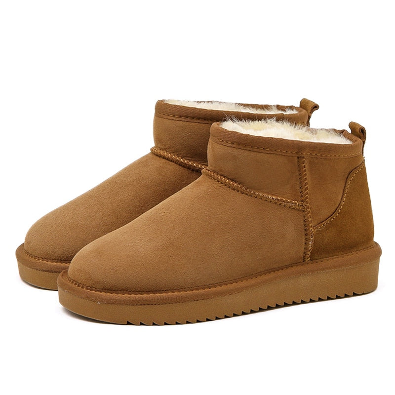 Winterstiefel - Slipper-Modell - Mit Fellfutter - Stiefeletten - Damenstiefel R&B