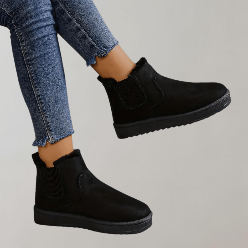 Winterstiefel | Slip-On | Mit Fell gefüttert | Knöchelstiefel | Damenstiefel R&B
