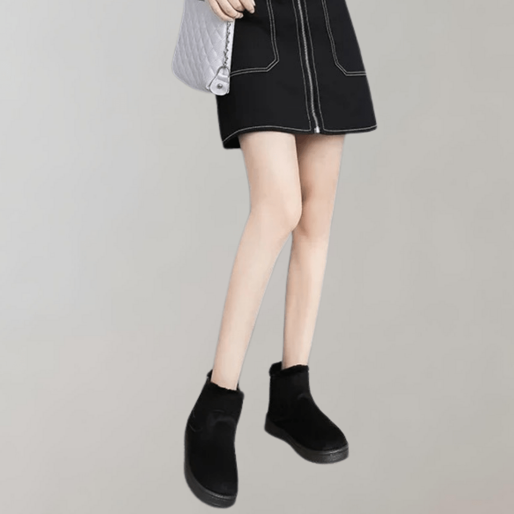 Winterstiefel | Slip-On | Mit Fell gefüttert | Knöchelstiefel | Damenstiefel R&B