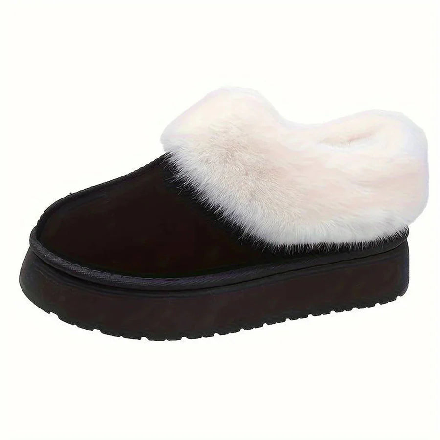 Winterstiefel - Frauen Pelz Slip-On Knöchel Winter Schuhe R&B