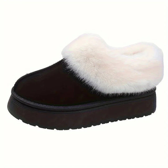 Winterstiefel - Frauen Pelz Slip-On Knöchel Winter Schuhe R&B