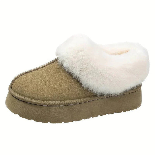 Winterstiefel - Frauen Pelz Slip-On Knöchel Winter Schuhe R&B