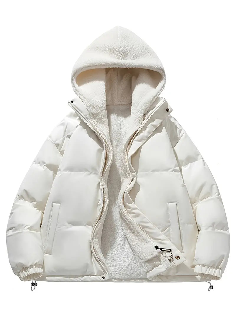 R&B | Damen Winterpuffjacke mit Warmem Sherpafutter und Kapuze