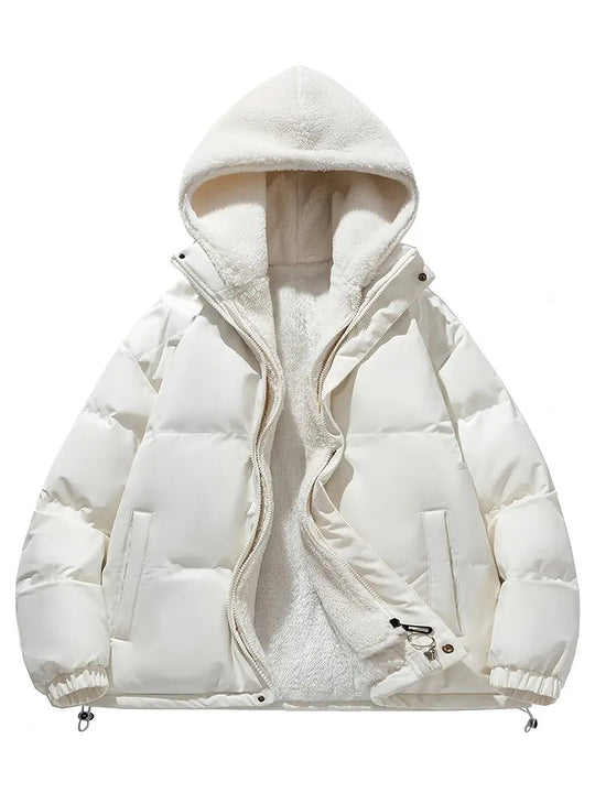 R&B | Damen Winterpuffjacke mit Warmem Sherpafutter und Kapuze