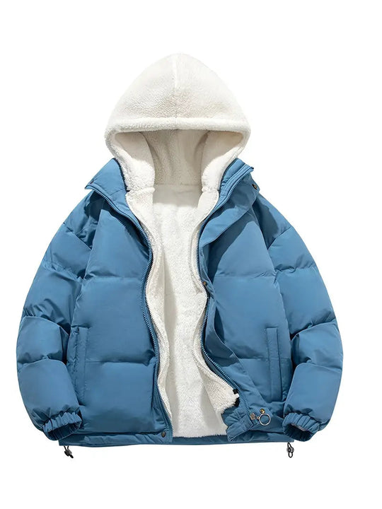 R&B | Damen Winterpuffjacke mit Warmem Sherpafutter und Kapuze
