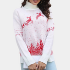 R&B | Weihnachts-Pullover Damen Strick Rentierdruck Pullover