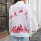 R&B | Weihnachts-Pullover Damen Strick Rentierdruck Pullover