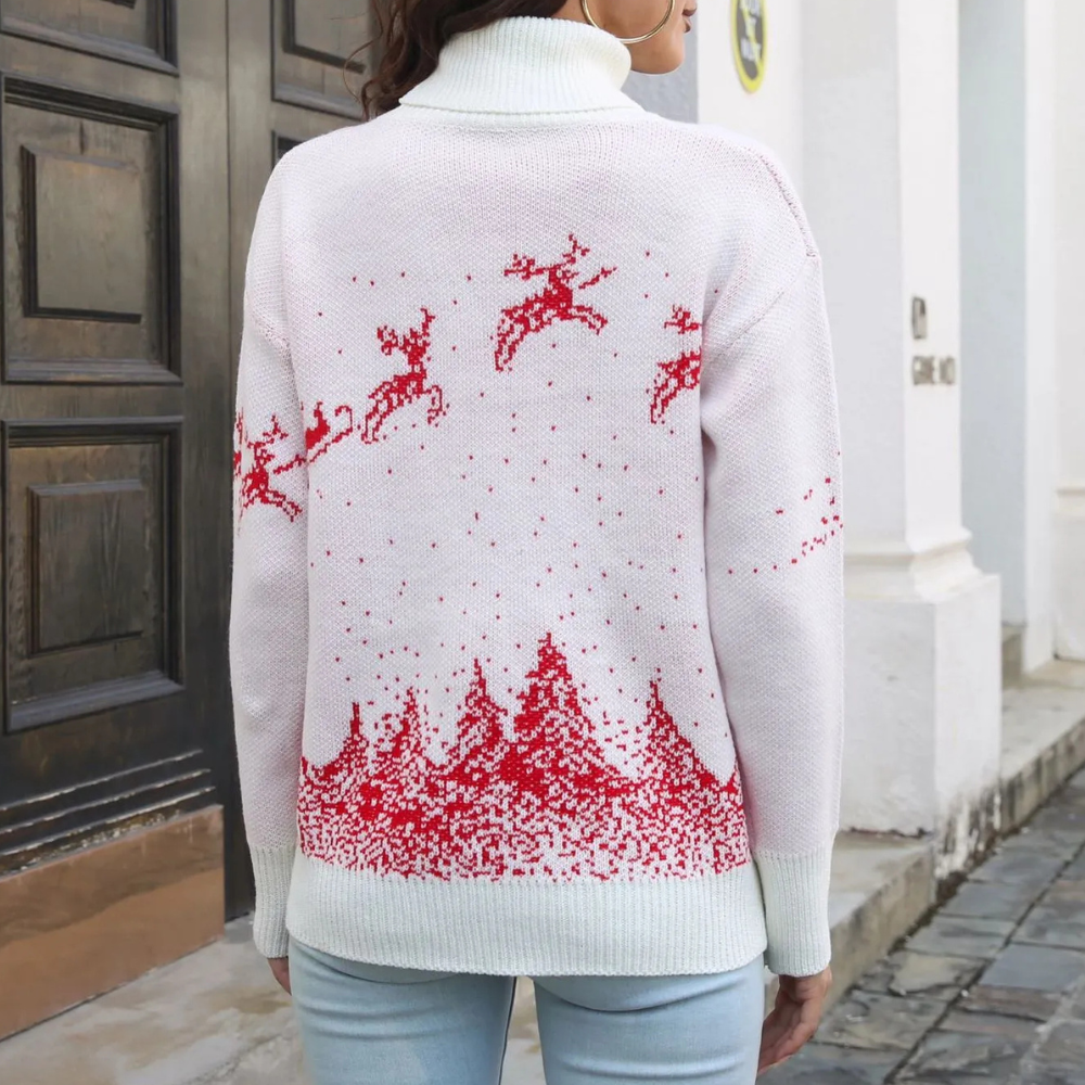 R&B | Weihnachts-Pullover Damen Strick Rentierdruck Pullover