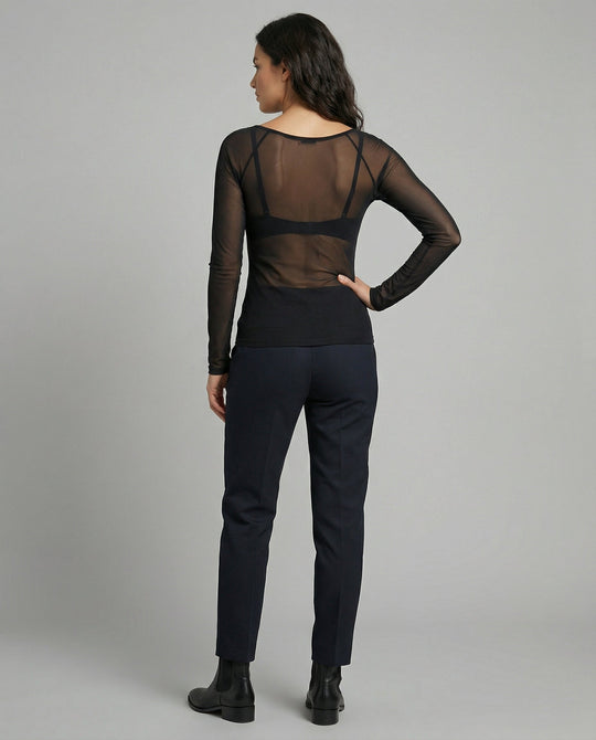 Transparentes Mesh Langarm Top | R&B