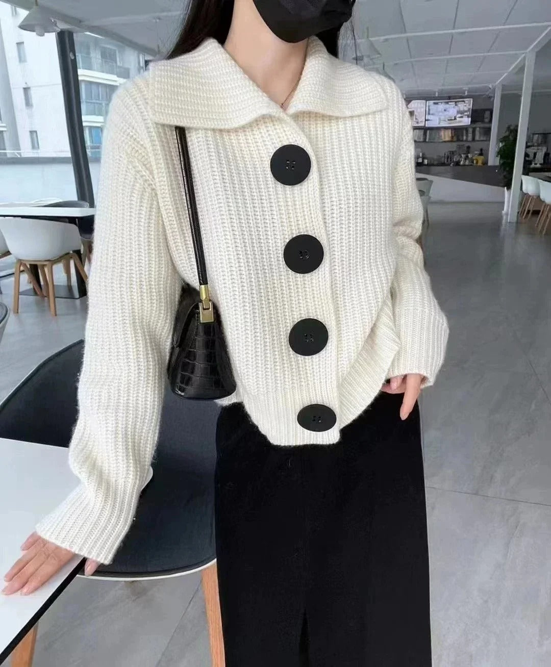 R&B | Damenpullover mit Knopfkragen