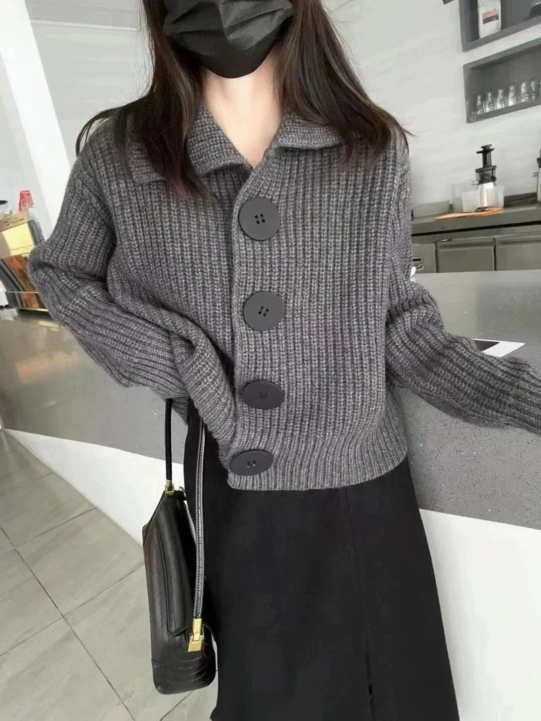 R&B | Damenpullover mit Knopfkragen