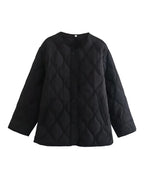 R&B | Oversized Gesteppte Jacke mit Druckknöpfen