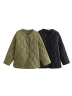 R&B | Herbst Winter Rundhals Lockere Druckknopfjacke
