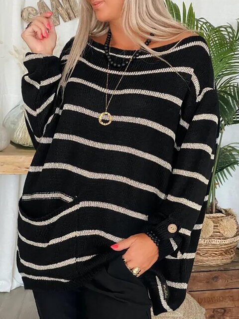 R&B | Schicker Gestreifter Pullover