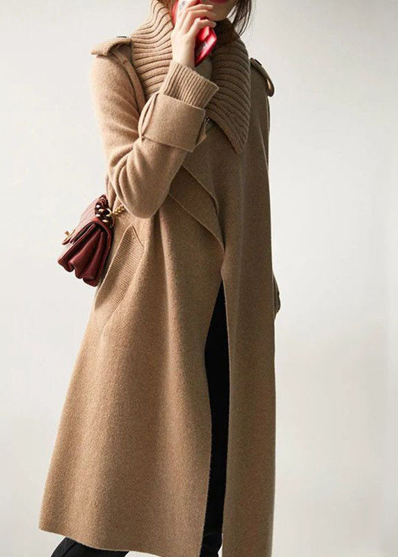 R&B | Damen Kragen Stricken Patchwork Wolle Lose Strickjacken Winter