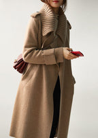 R&B | Damen Kragen Stricken Patchwork Wolle Lose Strickjacken Winter