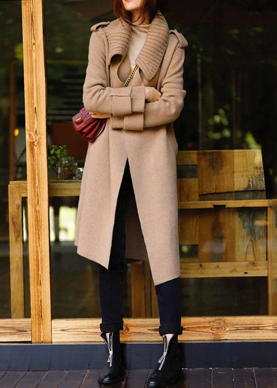 R&B | Damen Kragen Stricken Patchwork Wolle Lose Strickjacken Winter