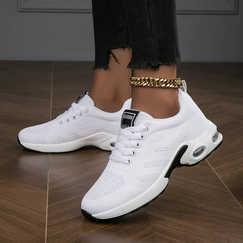 R&B | Damen Atmungsaktive Leichte Weiße Laufschuhe