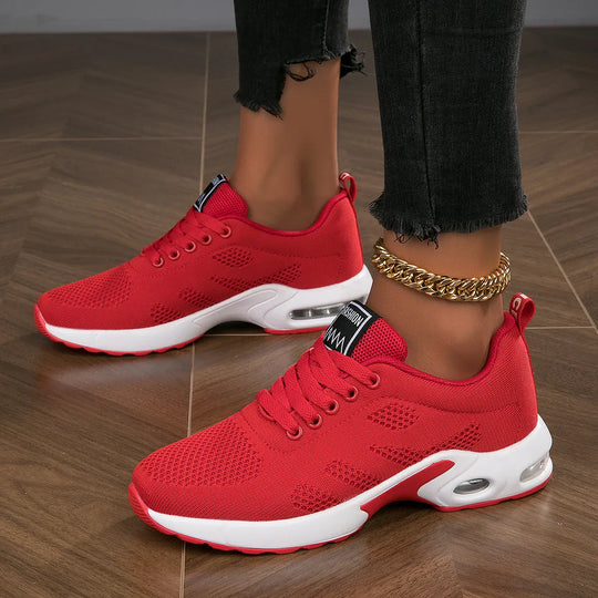 R&B | Damen Atmungsaktive Leichte Weiße Laufschuhe