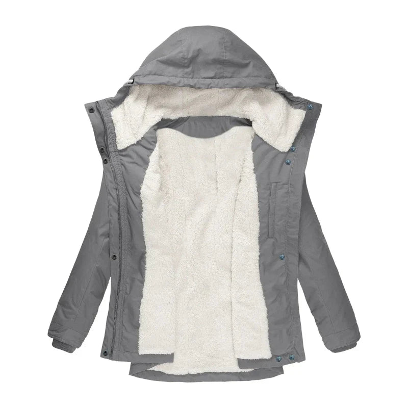 R&B | Winterjacke mit Kapuze für Damen - gestepptes Winterjacke