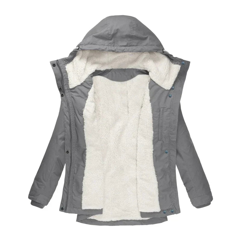 R&B | Winterjacke mit Kapuze für Damen - gestepptes Winterjacke
