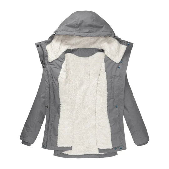 R&B | Winterjacke mit Kapuze für Damen - gestepptes Winterjacke