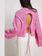 R&B | Cropped Top mit Langen Ärmeln und Rückenschlitz