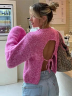 R&B | Cropped Top mit Langen Ärmeln und Rückenschlitz