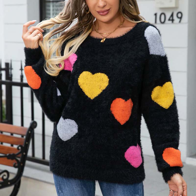 R&B | Strickpullover Mit Süßem Herzmuster