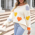 R&B | Strickpullover Mit Süßem Herzmuster