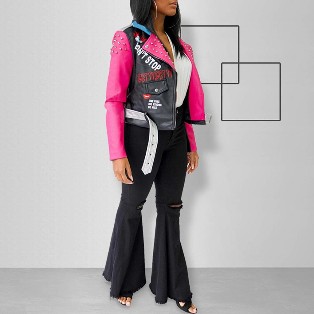 R&B | Sieh das Licht Fuchsia bedruckte Jacke