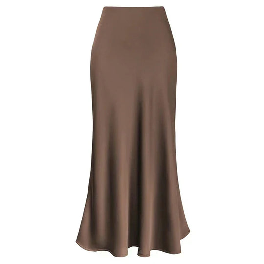 R&B | Mode Langer Glänzender Satin Rock