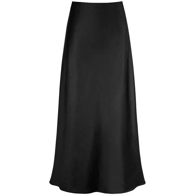 R&B | Mode Langer Glänzender Satin Rock
