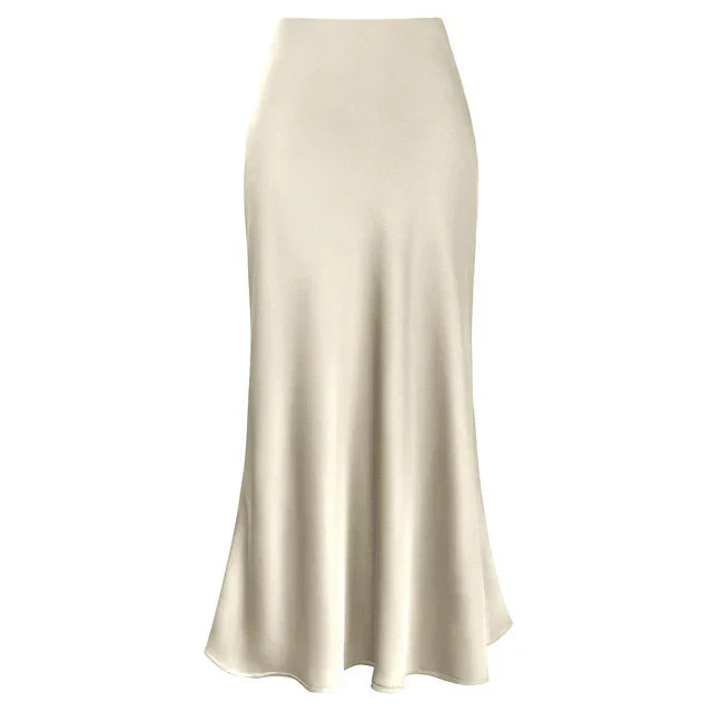 R&B | Mode Langer Glänzender Satin Rock