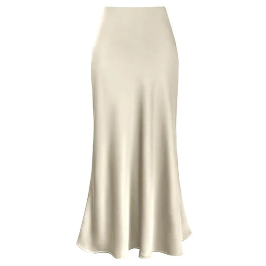 R&B | Mode Langer Glänzender Satin Rock