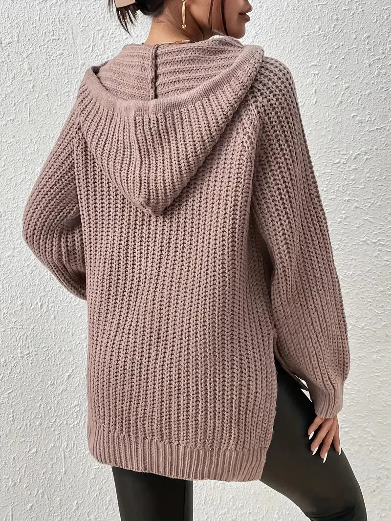 R&B | Lässiger Strick-Kapuzenpullover