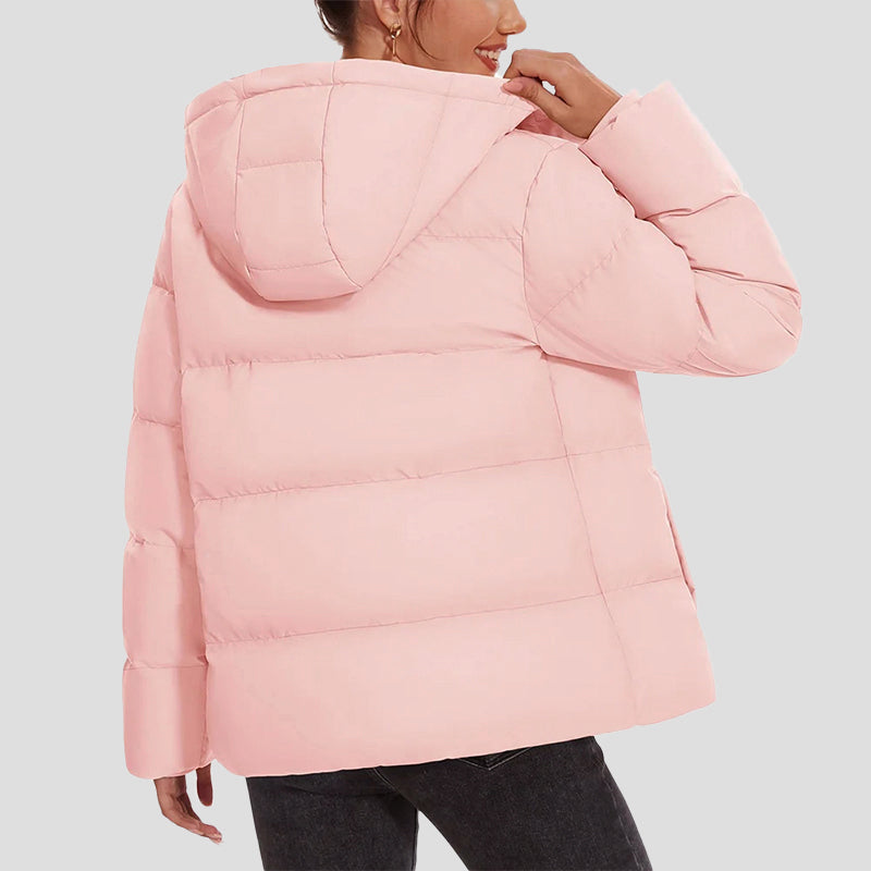 R&B | Daunen-Pufferjacke mit Kapuze und Wasserabweisendem Obermaterial