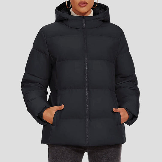 R&B | Daunen-Pufferjacke mit Kapuze und Wasserabweisendem Obermaterial