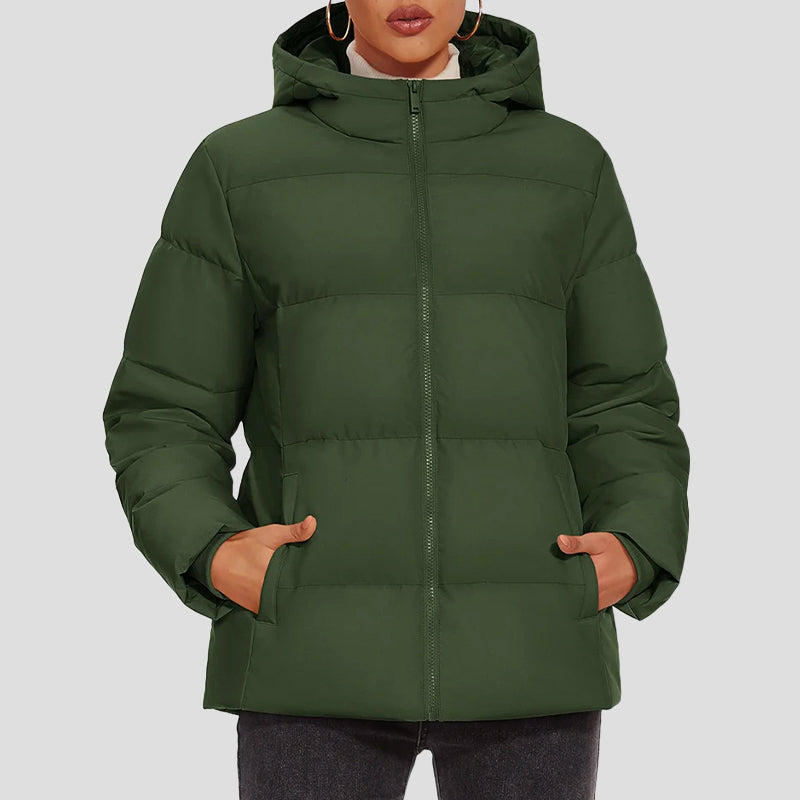 R&B | Daunen-Pufferjacke mit Kapuze und Wasserabweisendem Obermaterial
