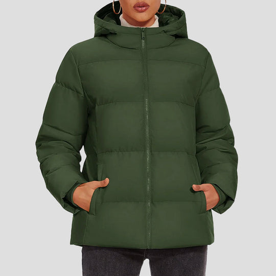 R&B | Daunen-Pufferjacke mit Kapuze und Wasserabweisendem Obermaterial