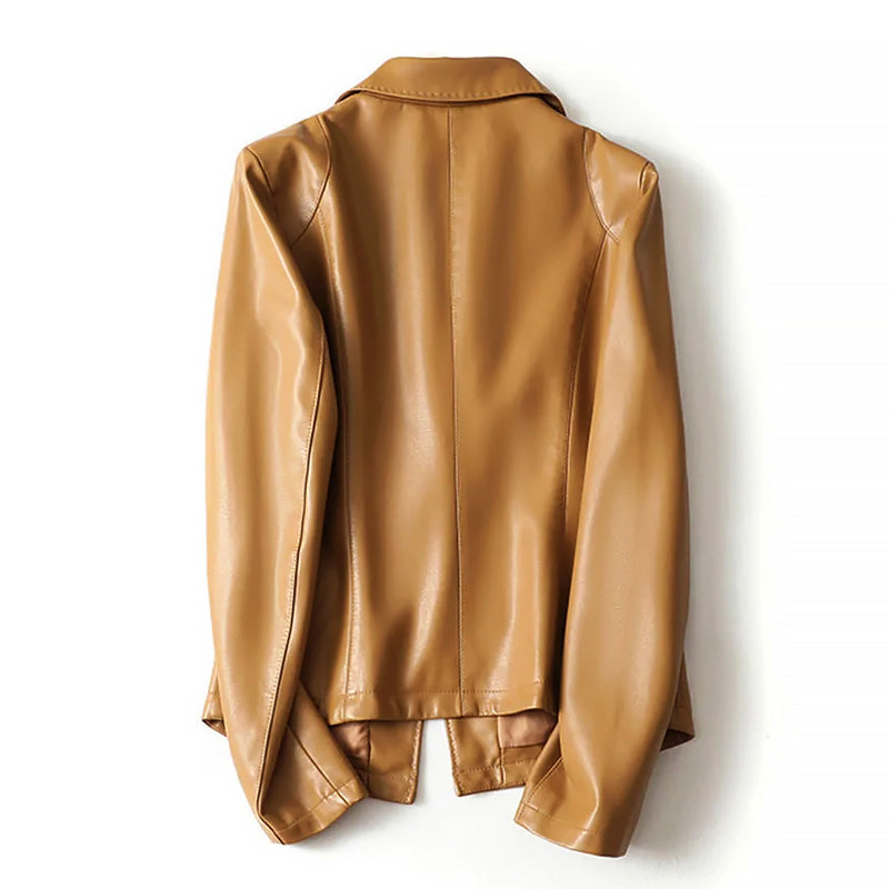 R&B | Echtes Leder Ein-Knopf Blazer Jacke