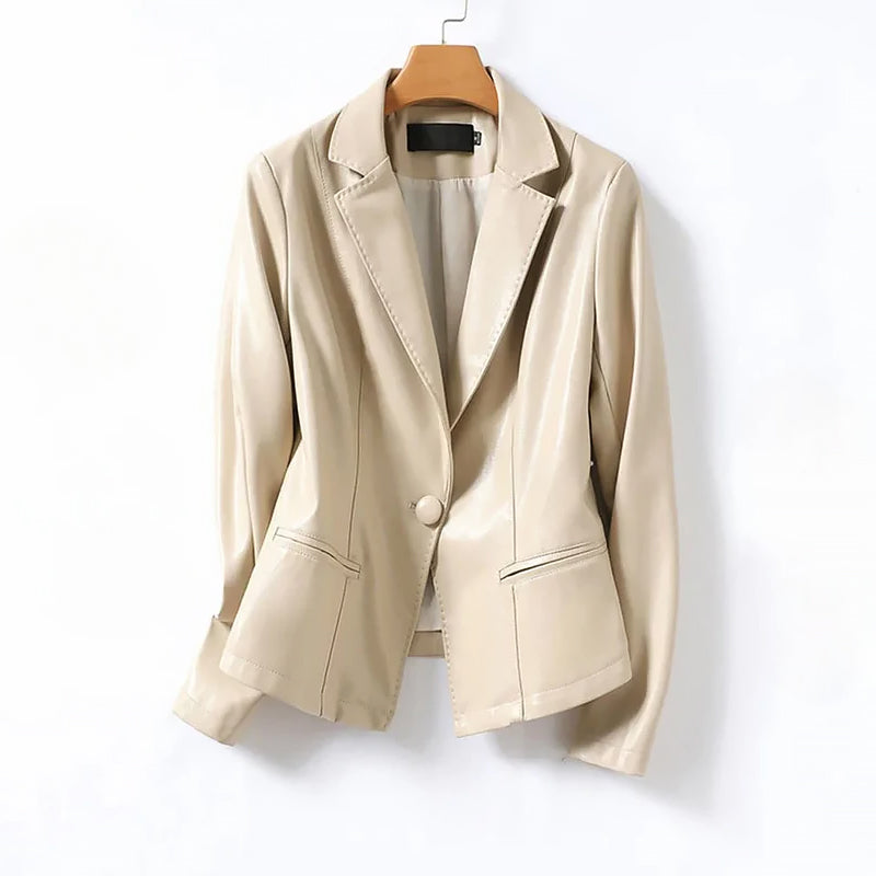 R&B | Echtes Leder Einreiher Blazer Jacke