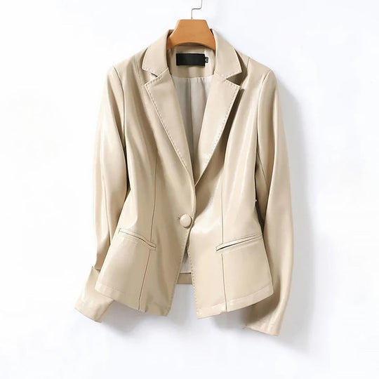 R&B | Echtes Leder Einreiher Blazer Jacke