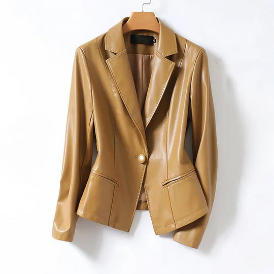 R&B | Echtes Leder Einreiher Blazer Jacke