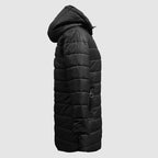 R&B | Kapuzen-Langer Puffer-Mantel mit Plüsch-Innenfutter