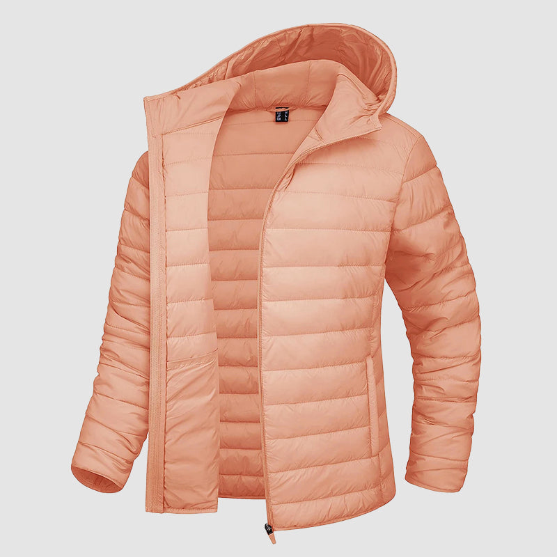 R&B | Kapuzen-Pufferjacke mit Reißverschlusstaschen