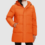 R&B | Lange Gestepptes Puffer-Jacke mit Daunenfüllung