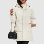 R&B | Lange Gestepptes Puffer-Jacke mit Daunenfüllung
